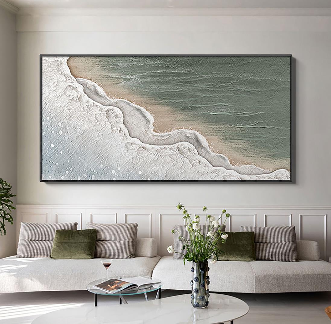 Beach wave abstract sand 18 wall art minimalism Oil Paintings